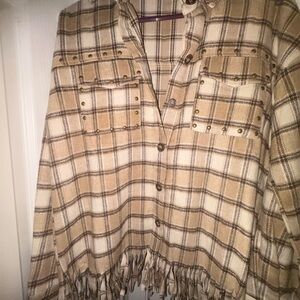 Hem & Thread Tan and Cream Plaid Shirt